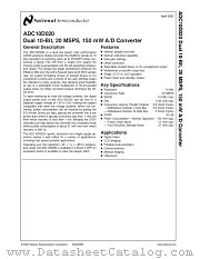 ADC10D020 datasheet pdf National Semiconductor