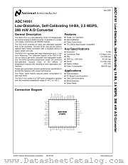 ADC14161 datasheet pdf National Semiconductor