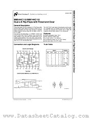 MM54HC112 datasheet pdf National Semiconductor