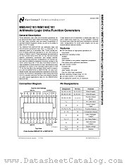 MM54HC181 datasheet pdf National Semiconductor