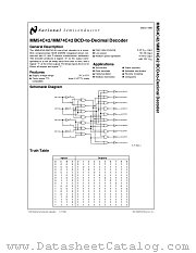 MM54C42 datasheet pdf National Semiconductor