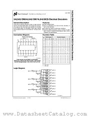 DM54LS42 datasheet pdf National Semiconductor