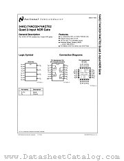 54AC02 datasheet pdf National Semiconductor