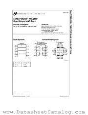 54AC08 datasheet pdf National Semiconductor