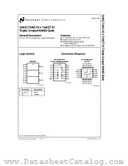 54AC10 datasheet pdf National Semiconductor