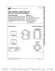 74AC139 datasheet pdf National Semiconductor