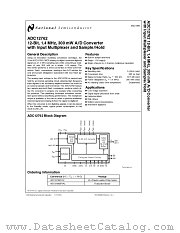ADC12762 datasheet pdf National Semiconductor
