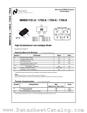 MMBD1704A datasheet pdf National Semiconductor