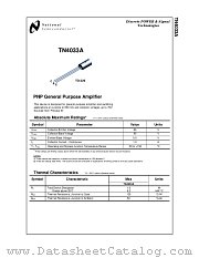 TN4033A datasheet pdf National Semiconductor