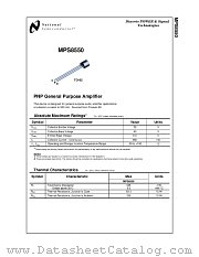 MPS8550 datasheet pdf National Semiconductor