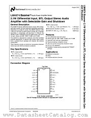 LM4874 datasheet pdf National Semiconductor