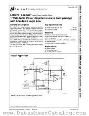 LM4878 datasheet pdf National Semiconductor