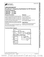 LMX2346 datasheet pdf National Semiconductor