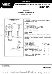 2SK1123 datasheet pdf NEC