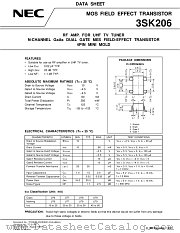 3SK206 datasheet pdf NEC