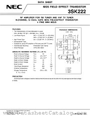3SK222 datasheet pdf NEC
