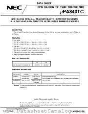 UPA840TC datasheet pdf NEC