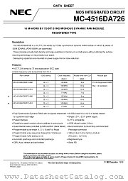 MC-4516DA726PFC-A10 datasheet pdf NEC
