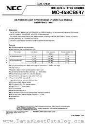 MC-458CB647 datasheet pdf NEC