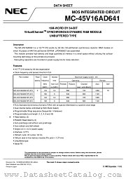 MC-45V16AD641KF-A75 datasheet pdf NEC