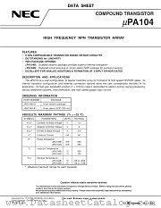 UPA104B-E1 datasheet pdf NEC