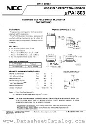 UPA1803 datasheet pdf NEC