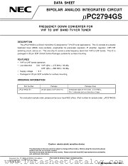 UPC2794GS-E1 datasheet pdf NEC
