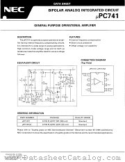 UPC741C datasheet pdf NEC