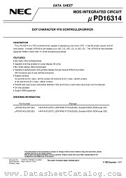 UPD16314 datasheet pdf NEC