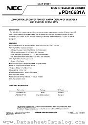 UPD16681A-001 datasheet pdf NEC