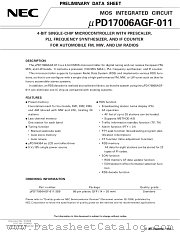 UPD17006AGF-011 datasheet pdf NEC