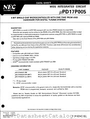 UPD17P005GF-E00-3B9 datasheet pdf NEC