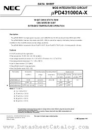UPD431000AGW-70X datasheet pdf NEC