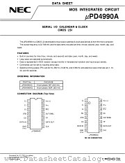 UPD4990AG datasheet pdf NEC