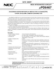 D6467 datasheet pdf NEC