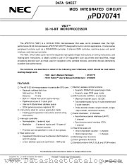 UPD70741 datasheet pdf NEC