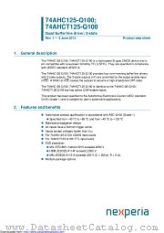 74AHCT125PW-Q100 datasheet pdf Nexperia