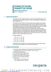 74AHCT157BQ-Q100 datasheet pdf Nexperia