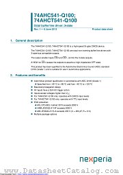 74AHCT541BQ-Q100 datasheet pdf Nexperia
