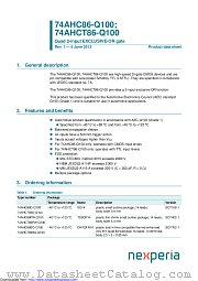 74AHCT86BQ-Q100 datasheet pdf Nexperia