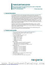 74AVC20T245DGG-Q100 datasheet pdf Nexperia