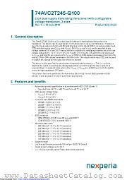 74AVC2T245GU-Q100 datasheet pdf Nexperia