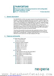 74AVC8T245BQ datasheet pdf Nexperia