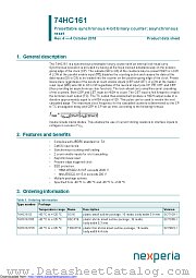 74HC161PW datasheet pdf Nexperia