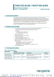 74HCT153PW-Q100 datasheet pdf Nexperia