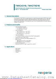 74HCT4316PW datasheet pdf Nexperia