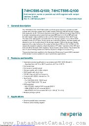 74HCT595PW-Q100 datasheet pdf Nexperia