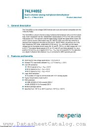 74LV4052D datasheet pdf Nexperia