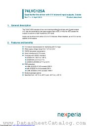 74LVC125ADB datasheet pdf Nexperia