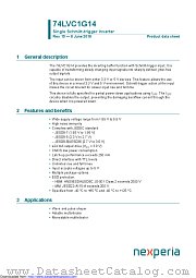 74LVC1G14GX4 datasheet pdf Nexperia